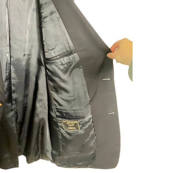 Hart Schaffner&Marx 40R Wool Blazer Old Money Gold Buttons Jacket Navy Blue EUC! - Picture 9 of 9